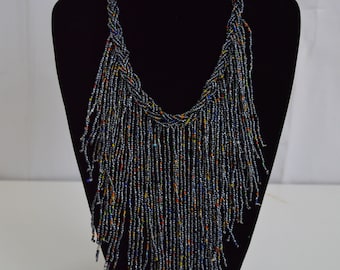 Beaded African Necklace: Multicolored Maasai Jewelry
