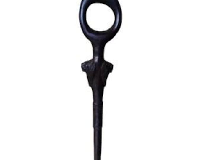 On Sale: Elegant Hand-Carved Ebony Walking Stick Authentic African Art Piece for Dapper Gentleman Royalty