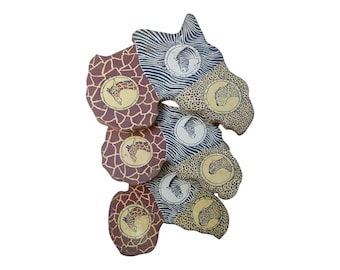 On sale  Handcrafted African Stools (Set of 3) Africa shaped animal pictures Unique Seating & Home Decor| African art
