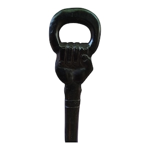 Hand Carved Ebony Walking Stick Human Hand Design African Gentleman Cane Unique Statement Art Collectible Men Gift Twisted Shaft Powerful