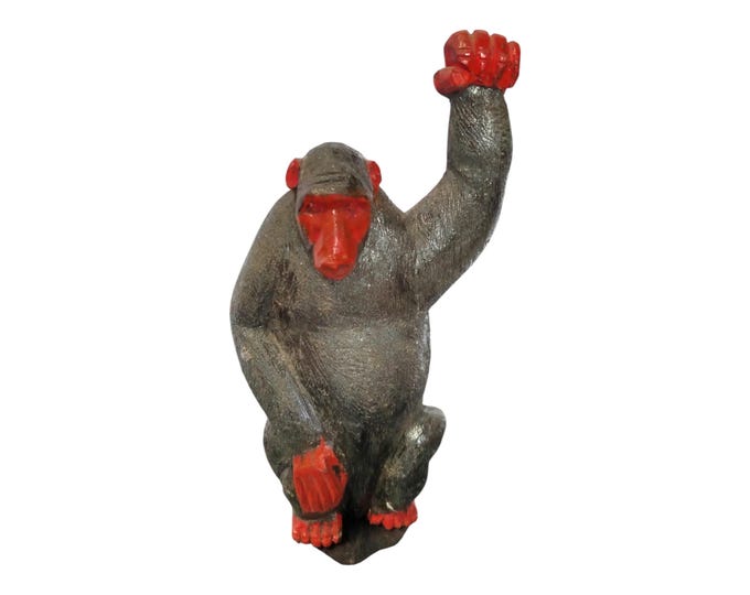 A Charming African Baboon Carving Sculpture African Art Decor Gift Collectible Handmade Display Decor Tribal for Home Decor