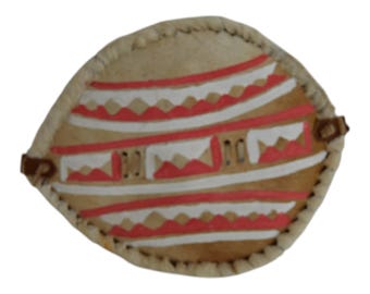 Handpainted Maasai Shield: Traditional African Leather Wall Art