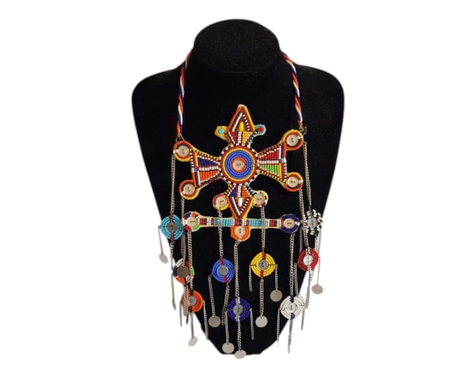 Maasai Wedding Necklace Handmade African Beaded Colorful Tribal Pendant Statement Bridal Jewelry Unique Gift For Her Finest Beads Art Wow