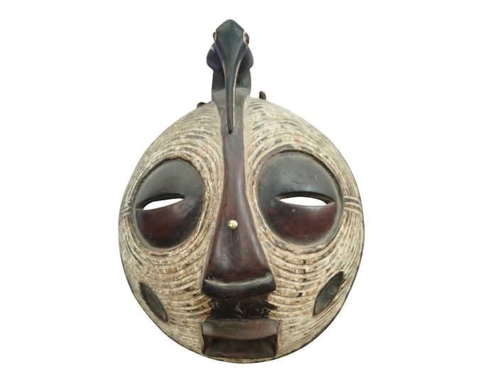 ON SALE!!Authentic Lulua Tribal Mask with Geometric Scarification and Painted Details Wall Decor Display Wall Hanging Ceremonial