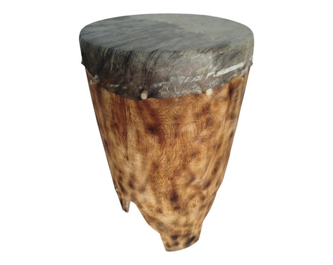 Hand-Crafted Large Kenyan Hand Drum (Unique Percussion Instrument & Home Decor)  Traditional Rhythms |Tribal Art Decor|