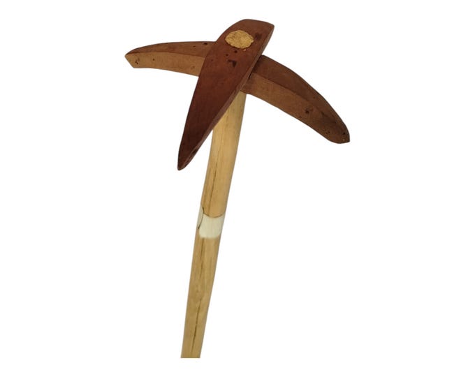 On sale!! Traditional Hand-Carved Wooden Pickaxe/Hoe - Rustic Garden Tool Decor|Traditional Decor| Home Decor