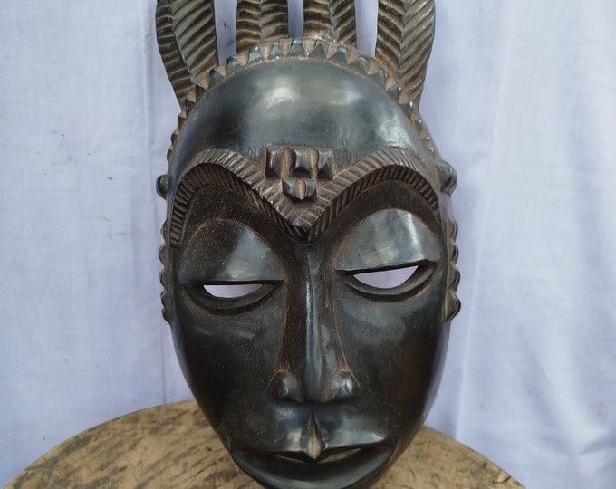 Exquisite Pende Mask - Hand-Carved Wood  (Democratic Republic of Congo) Art gift wood Wall Hanging Home Decor