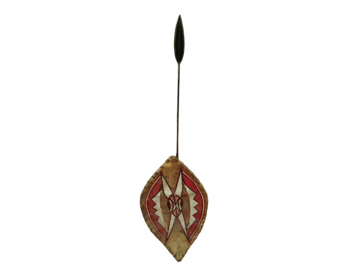 Tribal Collaboration: Maasai Spear & Samburu Shield Bundle Samburu shield and 1 authentic, genuine Maasai-forged iron spear