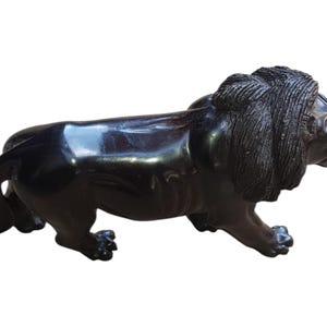 On sale Lion Majestic Lion Wood Carving Handcrafted from Exquisite Ebony by African Artisans  Lion sculpture | Powerful Home Decor