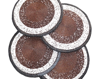 Hand-Beaded African Coasters: Maasai Inspired Table Decor, Set of 4