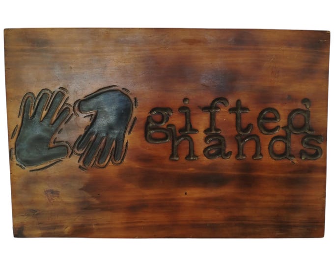 Rustic Hand-Carved Wooden "Gifted Hands" Wall Decoration - Artisan Decor- Cultural Art Decor- Unique Home decor