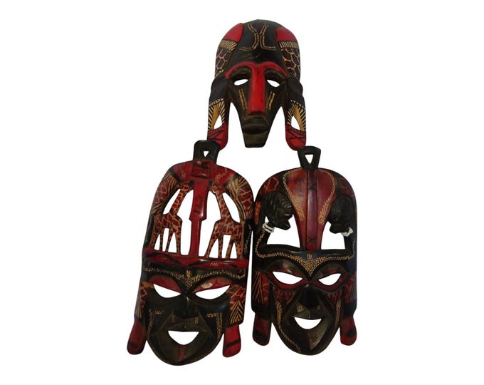 On sale!  Hand-Carved Wooden African Masks Collection - Cultural Art Decor |Traditional Decor|home Decor