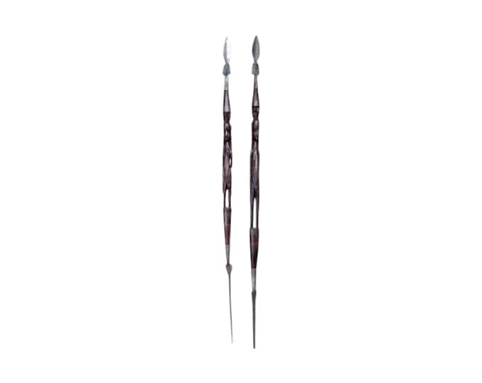 ON SALE!  Maasai Royal Spears (45 inch),Hand Carved  African Wooden  Decor, Unique Tribal Art Collector Gift Set, East African Ethnographic