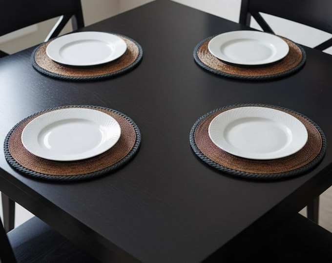 Authentic Hand-Beaded African Maasai Table Mats - Brown