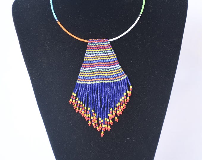 On sale   Vibrant Multi-Colored Beaded Statement Necklace| African Necklace | Maasai Traditional | Gift for Her
