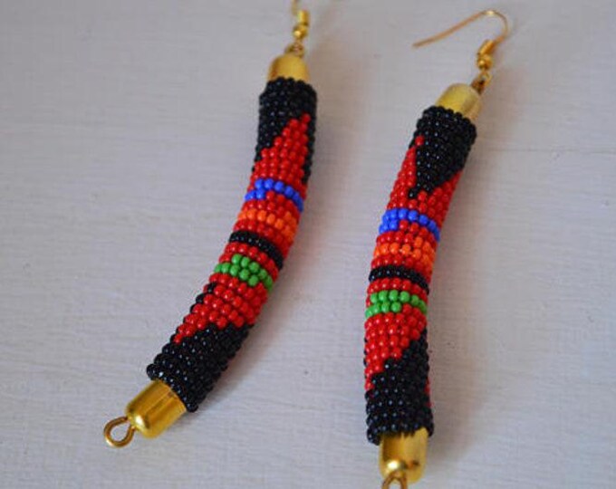 ON SALE Beautiful African Maasai / Ladies Earrings Beaded Handmade