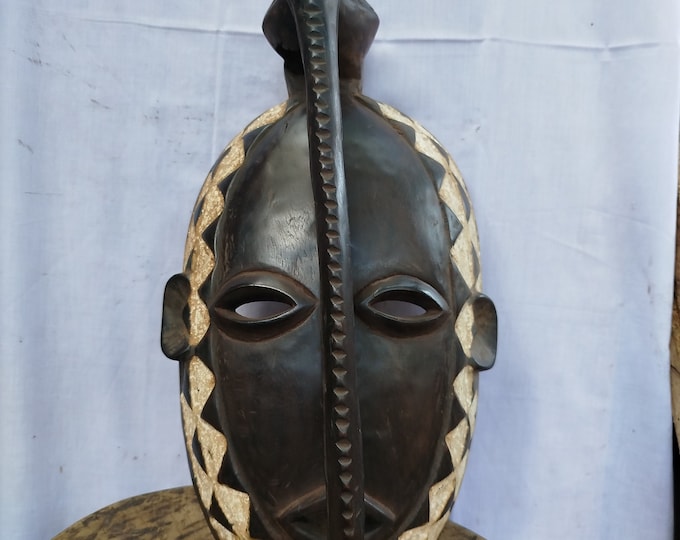 Authentic African Kwele Mask, Handcrafted Artistry Art gift wood Wall Hanging Home Decor