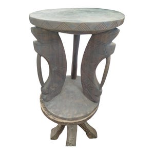 ON SALE!!Authentic African Carved Wooden Three-Legged Stool home decor African art Wall art