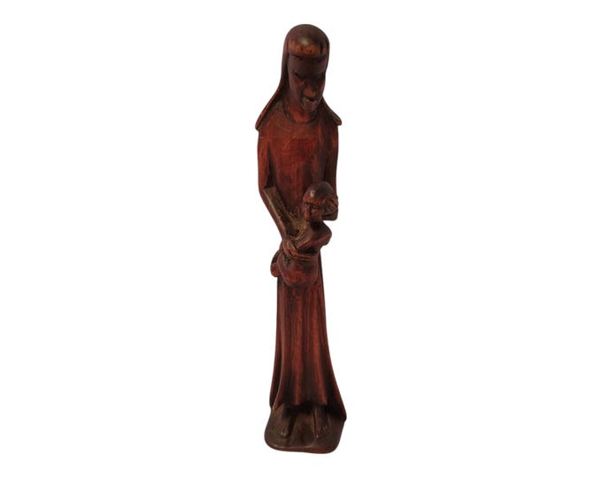 A Hand-Carved Mother and Child - Symbol of Love & Nurturing Mary, and Baby Jesus - Religious Office Decor- Unique Home decor