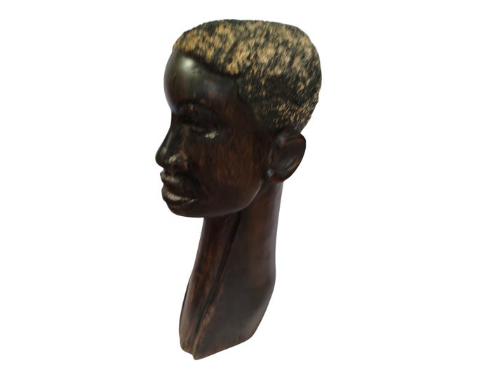On sale!  Hand-Carved Wooden African Bust - Cultural Art Decor |Traditional Decor|home decor safari Decor
