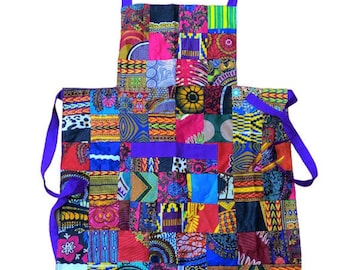 African Patchwork Apron | Print Apron | African Kitchen | Ankara Apron