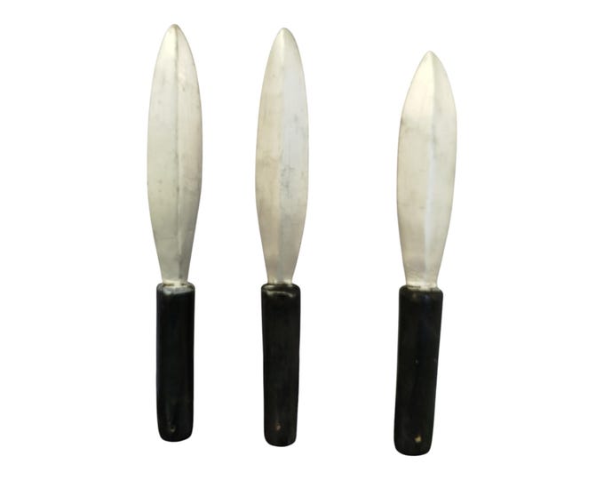 On sale!! Traditional Hand-Forged Spearheads with Wooden Handles - Set of Three|Traditional Decor| Home Decor