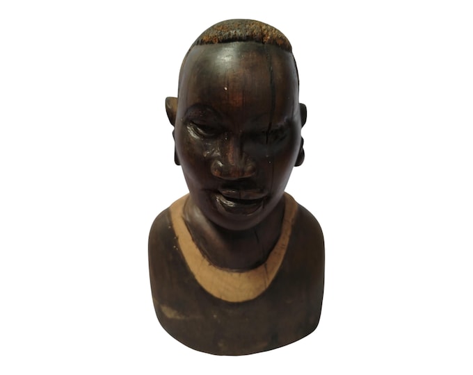 On sale!  Hand-Carved Wooden Human Bust - African Art Decor |Traditional Decor|home decor safari Decor