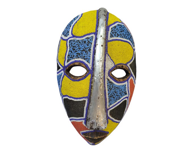 On Sale Vibrant West African Wood Mask for Collection or Display Tribal Art Wall Decor or Collection cultural Wall Hanging Ceremonial