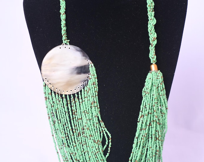 On SALE African Beaded Multicolored Green Necklace | Maasai Necklace | Stylish | Gift for Her | Masai Mara