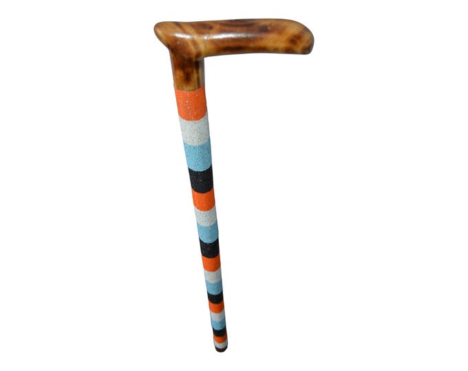 On sale Exquisite Bead-Decorated Walking Stick: Handcrafted Art Meets Walking Support  from Finest Wood status stick hiking cane pointing 15
