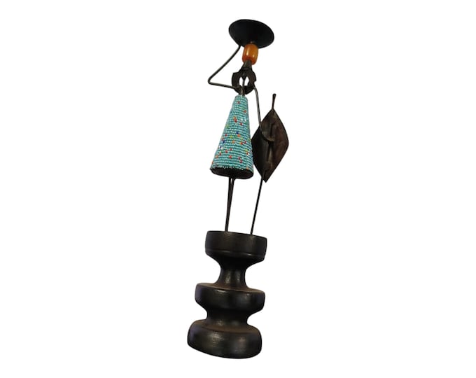 On sale!! Handcrafted Beaded Maasai Woman Candlestick Holder - African Art Decor|Traditional Decor| Home Decor