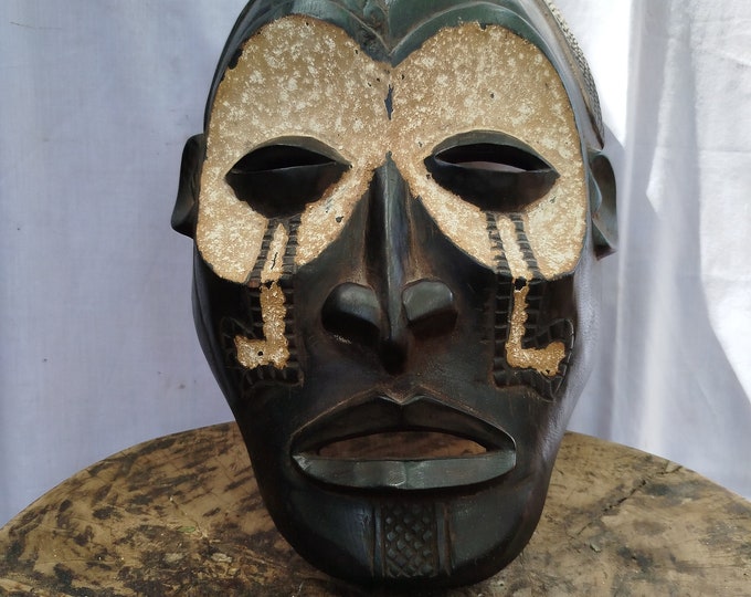 Authentic Chokwe Crying African Mask Captivating Chokwe Mask Art gift wood Wall Hanging Home Decor