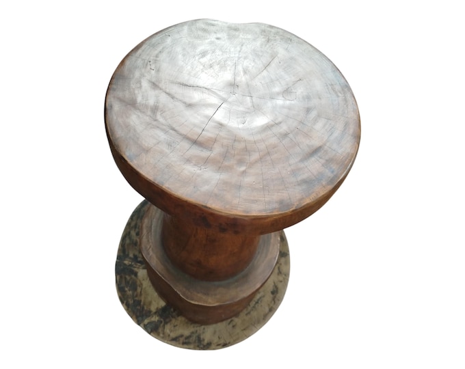 ON SALE!! Solid African Monolithic Carved Wood Stool / Pedestal home decor African art Wall art