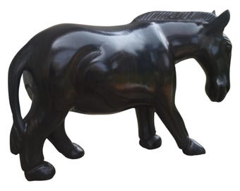 On sale  Hand-Carved Ebony Wood African Donkey Sculpture |home decor| African art|