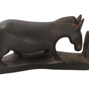 Hand-Carved Jacaranda Wood Zebra Sculpture - Minimalist African Art Decor- African Art Decor-Table top console top Art