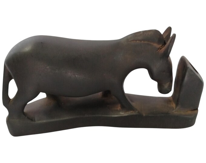 Hand-Carved Jacaranda Wood Zebra Sculpture - Minimalist African Art Decor- African Art Decor-Table top console top Art