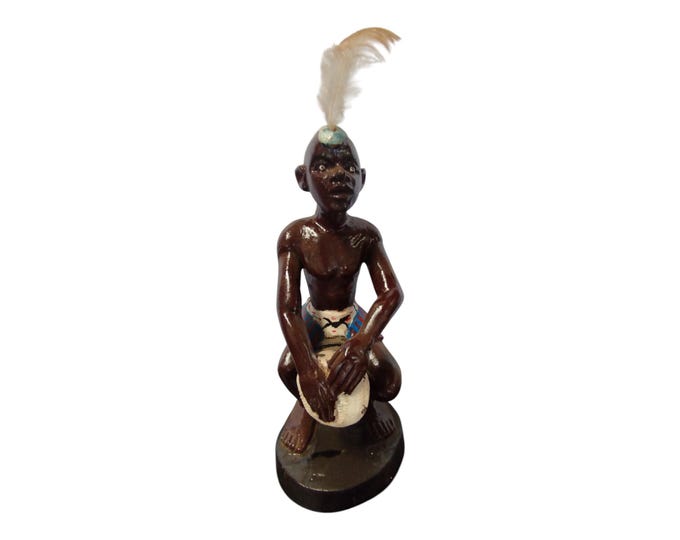 African Handmade Maasai Musician Wood Carving: Handmade Tribal Art Figurine home decor