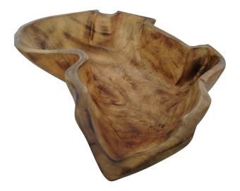 Hand-Carved Wooden Africa-Shaped Bowl - Rustic & Decorative Art- African Art | home decor