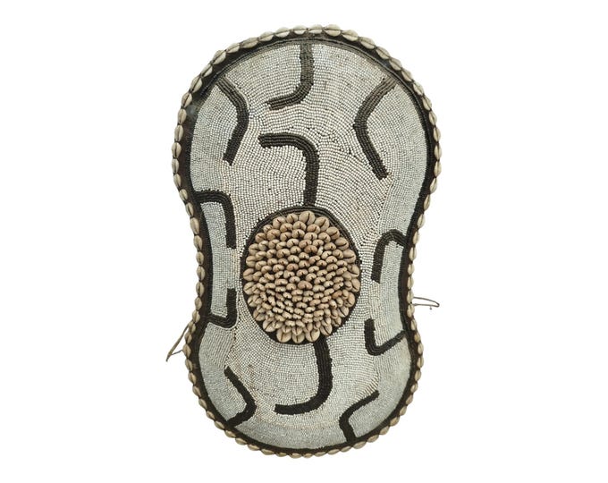 ON SALE!! Beaded & Cowrie African Ceremonial Shield Wall Decor Display Wall Hanging Ceremonial