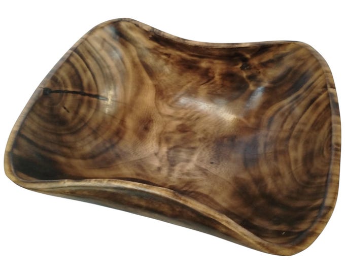 Hand-Carved Jacaranda Wood Fruit Bowl with Organic Shape - Rustic Home Decor-African Art | home decor