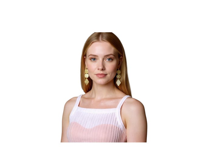 Stunning Hammered Brass Dangle Earrings Long Geometric Cascade Unique Gold Tone Statement Wedding Jewelry For Her Modern Minimalist Art Wow