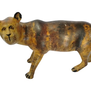A Hand-Painted Wooden Leopard Figurine - African Wildlife Art Decor |Traditional Decor|home Decor