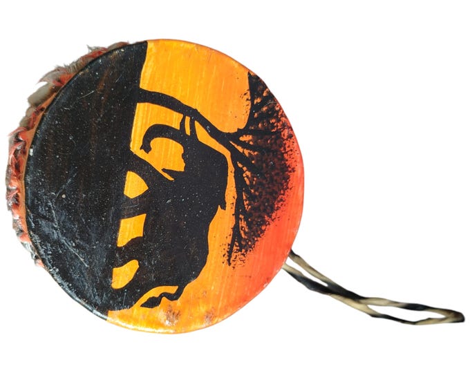An Elephant Hand Painted Kenyan Mini Drum African Souvenir Tribal Art Decor Gift Collectible Handmade wall hanging