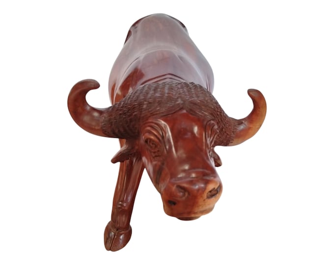 On sale Museum-Quality Black Rhino Carving Wooden Rhinocerous (African Wildlife Art) Handmade home decor
