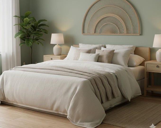 Rattan/Woven Half-Circle Headboard/Wall Decor