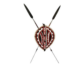 Samburu Warrior's Arsenal: Spears and Shield for Hunt & Defense 1 shield of your choice and 2 Samburu spears