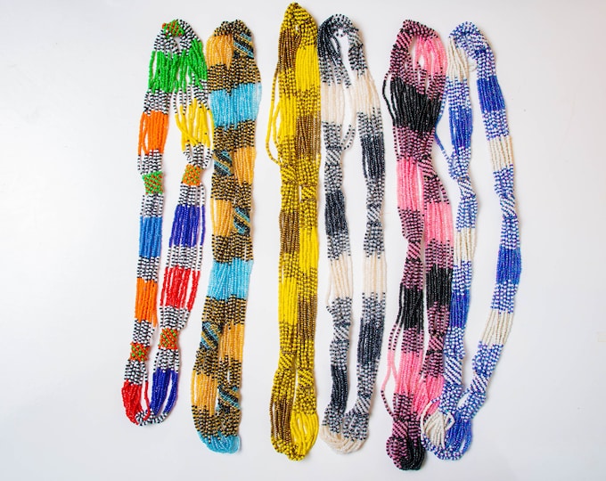 ON SALE Wholesale Six Pieces Yellow white Black Pink Brown Brown Soft African Necklace | Maasai Traditional | Gift for Her