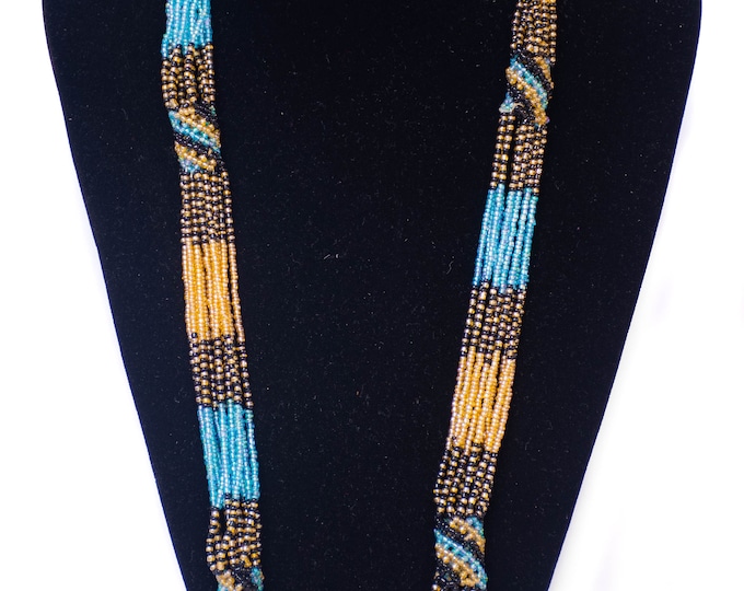 Brown Blue Soft African Necklace | Maasai Traditional | Gift for Her