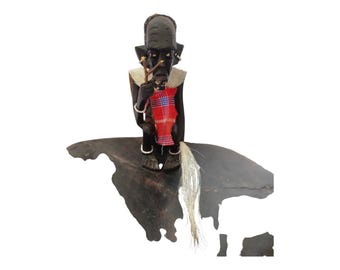 Hand-Carved African Elder Statue (Unique Home Decor & Gift) handmade wooden carving