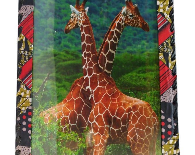 Hand-Painted African Wall Art:  Serene Savannah Giants | Giraffes in the Green Forest Wall Art - Unique decor